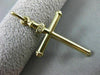 ESTATE 14KT YELLOW GOLD CLASSIC SIMPLE FLOATING CROSS PENDANT WITH CHAIN #24868