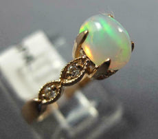 .58CT DIAMOND & AAA OPAL 14KT ROSE GOLD 3D ROUND & OVAL FILIGREE ENGAGEMENT RING