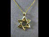 ESTATE 14KT YELLOW GOLD 3D PUFFED STAR OF DAVID FLOATING PENDANT & CHAIN #24960