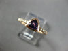 ESTATE .44CT DIAMOND & AAA TRILLION CUT AMETHYST 14K ROSE GOLD 3D BEZEL FUN RING