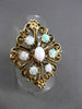 ANTIQUE EXTRA LARGE 1.40CT AAA OPAL 14KT YELLOW GOLD FILIGREE FUN RING #22962