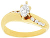 .56CT DIAMOND 14KT YELLOW GOLD 3D MARQUISE & ROUND SWIRL LOVE ENGAGEMENT RING