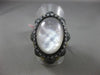 ANTIQUE LARGE .90CT DIAMOND & MOONSTONE 14KT BLACK & YELLOW GOLD 3D FLIGREE RING