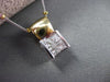 ESTATE .70CT DIAMOND 14KT WHITE & YELLOW GOLD SQUARE PENDANT & CHAIN #723