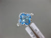 ESTATE 2.13CT DIAMOND & AAA BLUE TOPAZ 14KT WHITE GOLD 3D FLOWER HALO LOVE RING