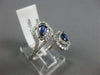 LARGE .87CT DIAMOND & AAA SAPPHIRE 14K WHITE GOLD 3D PEAR SHAPE FLOWER HALO RING