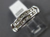 ESTATE .50CT ROUND CUT DIAMOND 14KT WHITE GOLD CLASSIC 2 ROW CHANNEL LOVE RING