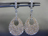 ESTATE LARGE 1.74CT DIAMOND 18KT ROSE GOLD MICRO PAVE TEAR DROP HANGING EARRINGS