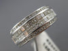 ESTATE WIDE 1.34CT DIAMOND 14KT WHITE GOLD 3D MULTI ROW ANNIVERSARY RING #23472