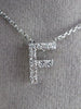 ESTATE .20CT DIAMOND 14KT WHITE GOLD 3D " F " INITIAL FLOATING PENDANT #19410