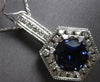 ESTATE EXTRA LARGE 8.58CT DIAMOND & AAA TANZANITE 18K WHITE GOLD HEXAGON PENDANT
