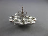 ESTATE EXTRA LARGE 1.36CT DIAMOND 14KT WHITE GOLD 3D FLOWER LOVE EARRINGS #19476