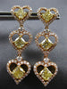 ESTATE 3.58CT WHITE & FANCY YELLOW DIAMOND 18K ROSE GOLD 3D MULTI HEART EARRINGS