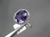 ESTATE 2.55CT DIAMOND & AAA OVAL AMETHYST 14KT WHITE GOLD 3D CLASSIC FUN RING