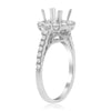 ESTATE .60CT DIAMOND 14KT WHITE GOLD 3D HALO FILIGREE SEMI MOUNT ENGAGEMENT RING