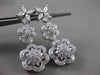 ESTATE LARGE 1.84CT ROUD & MARQUISE DIAMOND 14KT WHITE GOLD HALO FLOWER EARRINGS