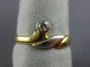 ESTATE .10CT DIAMOND 18KT WHITE & YELLOW GOLD 3D FRIENDSHIP PROMISE RING #23974