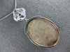 ESTATE LARGE 26.30CT DIAMOND & AAA CORAL 14KT WHITE GOLD 3D OVAL FLOWER PENDANT