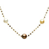 ESTATE AAA MULTI COLOR PEARL 18KT YELLOW GOLD 3D BY THE YARD BEADED NECKLACE