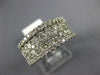 ESTATE LARGE 1.90CT DIAMOND 14KT WHITE GOLD 3D FIVE ROW WEDDING ANNIVERSARY RING