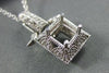 ESTATE .40CTW DIAMOND 14KT WHITE GOLD SEMI MOUNT PENDANT 11MM X 23MM #18395