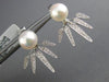 ESTATE .33CT DIAMOND & AAA SOUTH SEA PEARL 14KT WHITE GOLD SPIKE JACKET EARRINGS