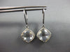 ESTATE AAA CRYSTAL 14KT WHITE GOLD 3D CUSHION CLASSIC BEZEL HANGING EARRINGS