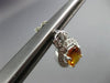 ESTATE 2.51CT DIAMOND & AAA CITRINE 14K WHITE GOLD 3D OVAL HALO HANGING EARRINGS