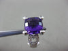 ESTATE LARGE 7.03CT DIAMOND & AMETHYST 14KT WHITE GOLD 3D HEART CLIP ON EARRINGS