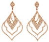 ESTATE LARGE 1.64CT DIAMOND 14KT ROSE GOLD 3D TEAR DROP CLASSIC HANGING EARRINGS