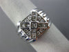 ESTATE WIDE .86CT ROUND & PRINCESS DIAMOND 14K WHITE GOLD HANDCRAFTED MENS RING