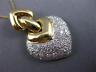 ESTATE LARGE 1.30CT DIAMOND 18KT TWO TONE GOLD 3D HEART FLOATING PENDANT #23610