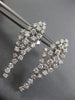 ESTATE LARGE 2.35CT DIAMOND 14KT WHITE GOLD 3D CLUSTER LEAF HANGING EARRINGS