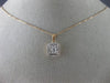 ESTATE .50CT DIAMOND 14KT WHITE & ROSE GOLD CLUSTER HALO SQUARE FLOATING PENDANT