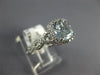 1.40CT DIAMOND & AAA AQUAMARINE 14KT WHITE GOLD HALO CUSHION CUT ENGAGEMENT RING