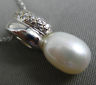 ANTIQUE .16CT DIAMOND & AAA SOUTH SEA PEARL 18KT WHITE GOLD OVAL PENDANT #12013
