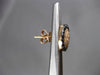 ESTATE .57CT WHITE & BLACK DIAMOND 14KT ROSE & BLACK GOLD CIRCULAR STUD EARRINGS