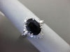 ESTATE WIDE 3.17CT DIAMOND & AAA SAPPHIRE 14K WHITE GOLD 3D OVAL ENGAGEMENT RING