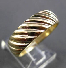 ESTATE WIDE 14KT YELLOW GOLD SOLID RIDGED WEDDING ANNIVERSARY BAND RING #2983