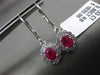 ESTATE 1.13CT DIAMOND & AAA RUBY 14KT WHITE GOLD 3D CLASSIC OVAL FLOWER EARRINGS