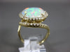 LARGE 4.16CT DIAMOND & AAA OPAL 14KT YELLOW GOLD 3D OVAL DOUBLE HALO SNAKE RING