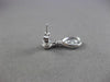 ESTATE .69CT ROUND DIAMOND 14KT WHITE GOLD PEAR SHAPE HALO CLUSTER DROP EARRINGS