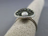 ESTATE 1.15CT WHITE & BLACK DIAMOND 14K WHITE & BLACK GOLD CIRCULAR CLUSTER RING