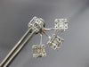 ESTATE LARGE .39CT DIAMOND 18K WHITE GOLD FLOWER FOUR STONE STUD JACKET EARRINGS