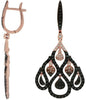 ESTATE 2.12CT MULTI COLOR DIAMOND 14KT ROSE GOLD 3D TEAR DROP HANGING EARRINGS