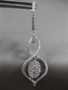 ESTATE 1.31CT DIAMOND 14KT WHITE GOLD 3D INFINITY OVAL CLUSTER HANGING EARRINGS