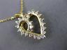 ESTATE .40CT ROUND DIAMOND 14KT YELLOW GOLD 3D CLASSIC OPEN HEART PENDANT 12232