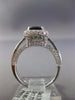 ESTATE WIDE 2.55CT DIAMOND & AAA SAPPHIRE 18KT WHITE GOLD SQUARE ENGAGEMENT RING