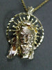 ESTATE LARGE 14KT YELLOW GOLD HANDCRAFTED DIAMOND CUT CHRIST HEAD PENDANT #24855