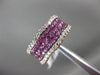 ESTATE WIDE 2.11CT DIAMOND & AAA PINK SAPPHIRE 18K ROSE GOLD 3D ANNIVERSARY RING